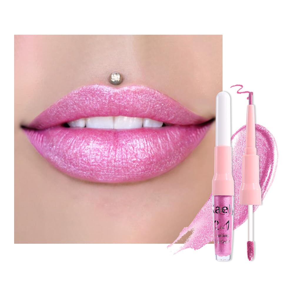 evpct front packaging showing pink metallic lip duo and convenience
