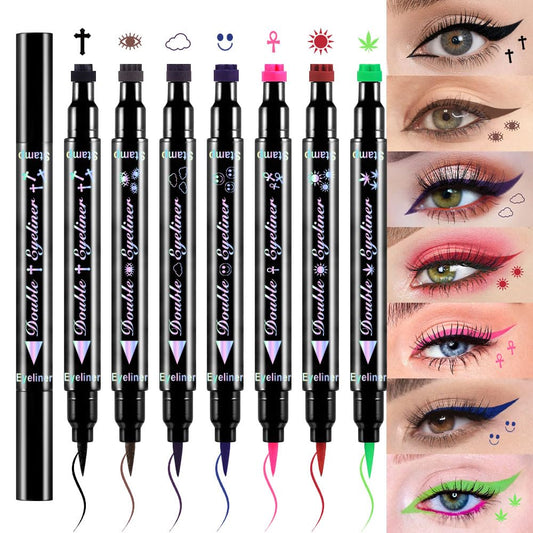 evpct front packaging showing seven stamped eyeliner pens and colors for easy selection