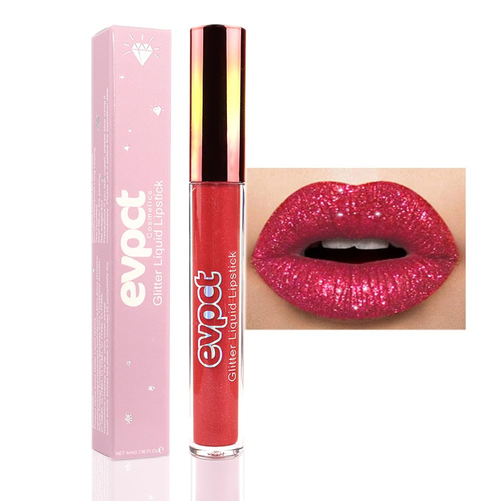 evpct front packaging showing twelve glitter liquid lipstick tubes for gifting
