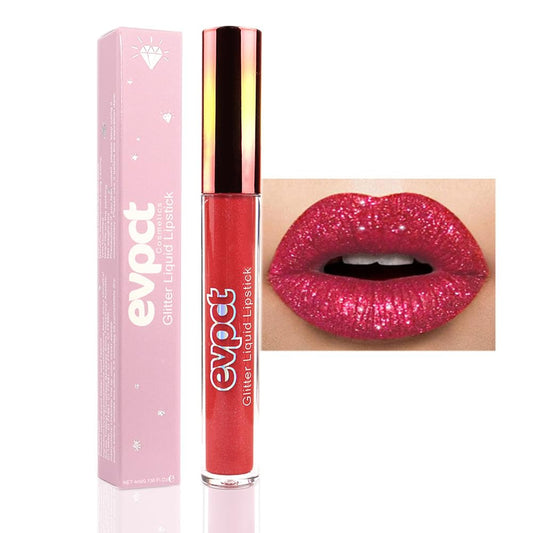 evpct front packaging showing twelve glitter liquid lipstick tubes for gifting