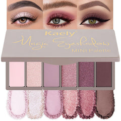 evpct front palette showing six pink and plum shades and compact case for portability