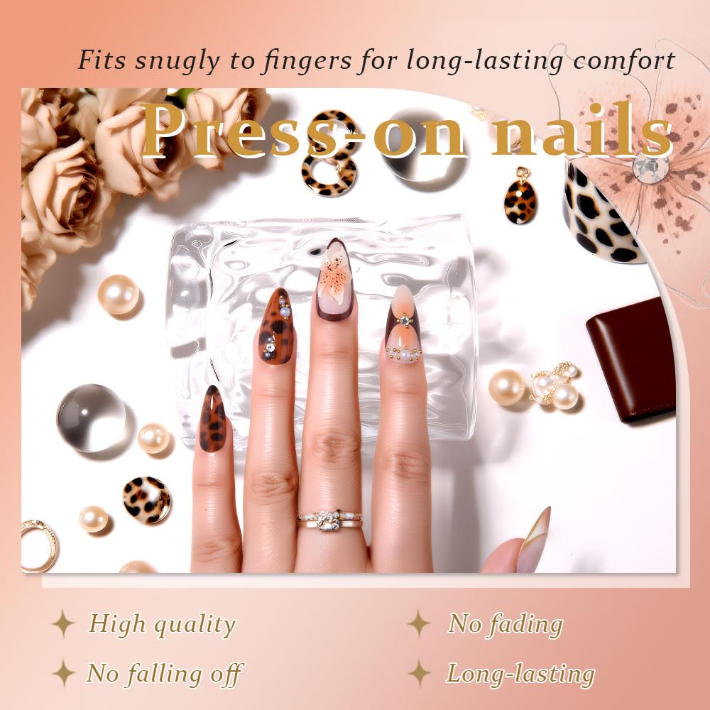 evpct press-on nails worn by model at event, elevates outfit instantly
