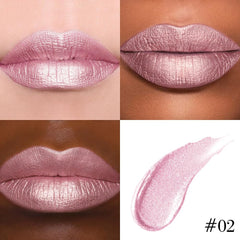 evpct lips before and after demonstrating defined shape and shimmer