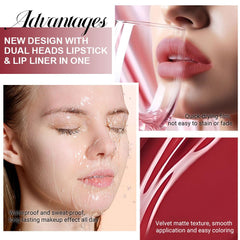 evpct full lip application on model showcasing rich oxblood color benefit lasting wear