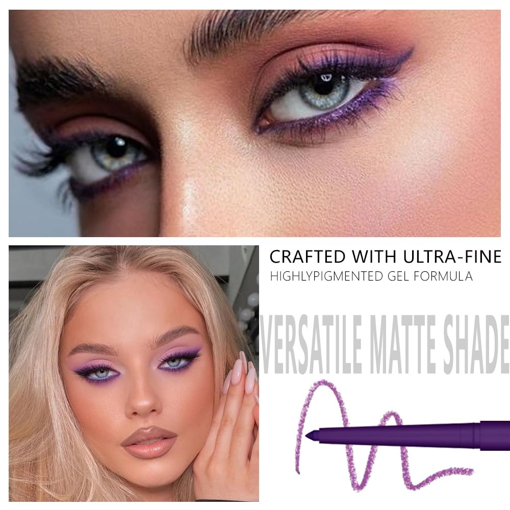 evpct matte and glitter violet swatches, demonstrates finish options