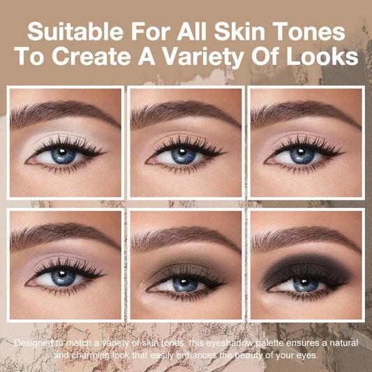 evpct open palette overhead view with six matte pans for easy shade selection