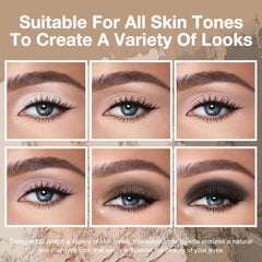 evpct open palette overhead view with six matte pans for easy shade selection