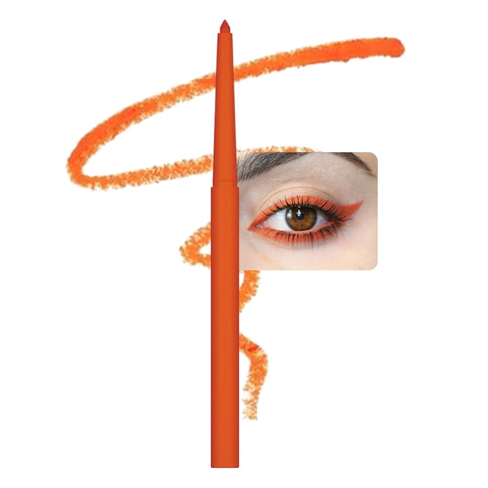 evpct orange eyeliner front view showing matte finish and retractable design benefit