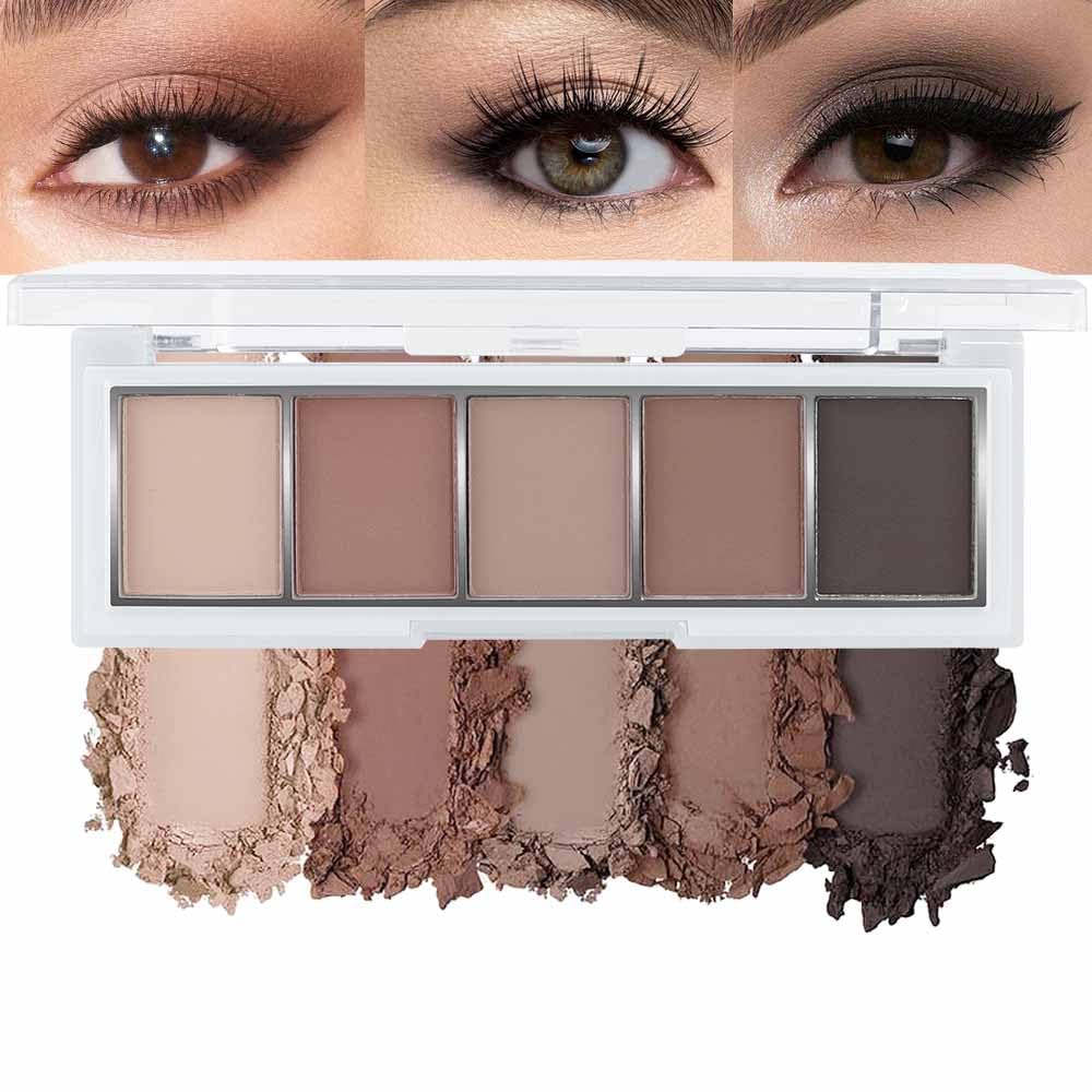 evpct palette front packaging showing five matte shades for versatile looks