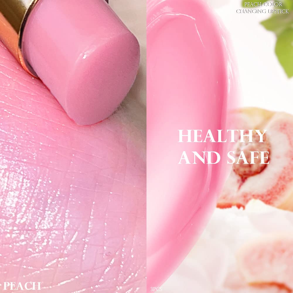 evpct peach shade close-up on balm tip showing smooth texture benefit: moisturizes
