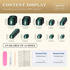 evpct laid-out nails showing size range for correct fit
