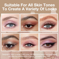 evpct close-up of individual shimmer shades highlighting blendable high pigment