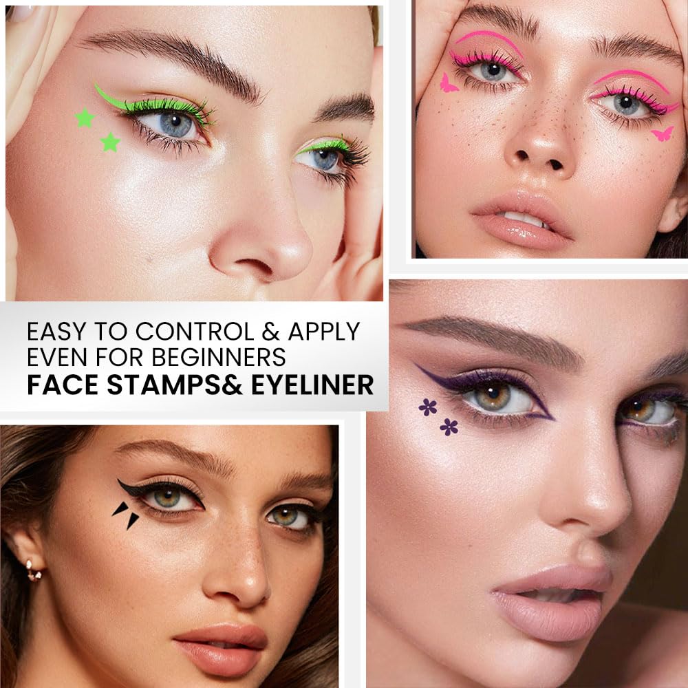 evpct stamps in use on eye creating symmetrical wing and decorative accent quickly