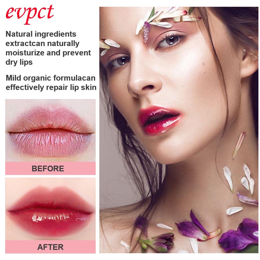 evpct strawberry gloss applied on lips in hand for glossy tint and antioxidant nourishment