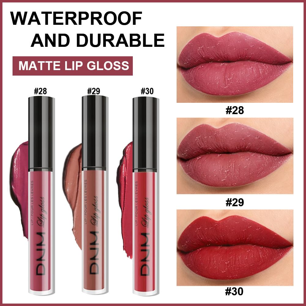 evpct swatches on arm displaying mauve rosey nude and red for shade choice