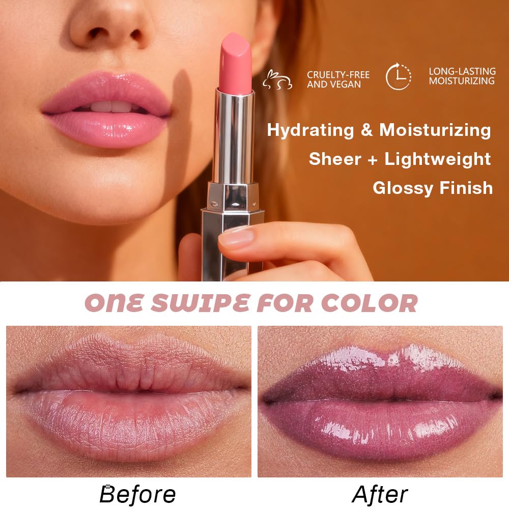 evpct honey tint texture close-up showing sheer warmth and glossy moisture
