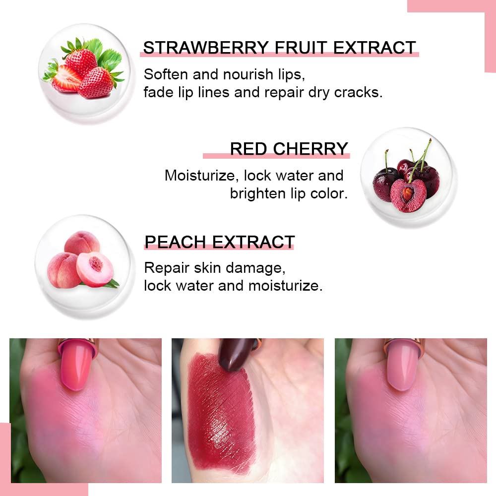 evpct three sticks arranged to display peach strawberry and cherry shades packaging