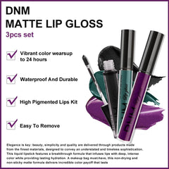 evpct worn on lips styling black green purple demonstrating bold, long-lasting color