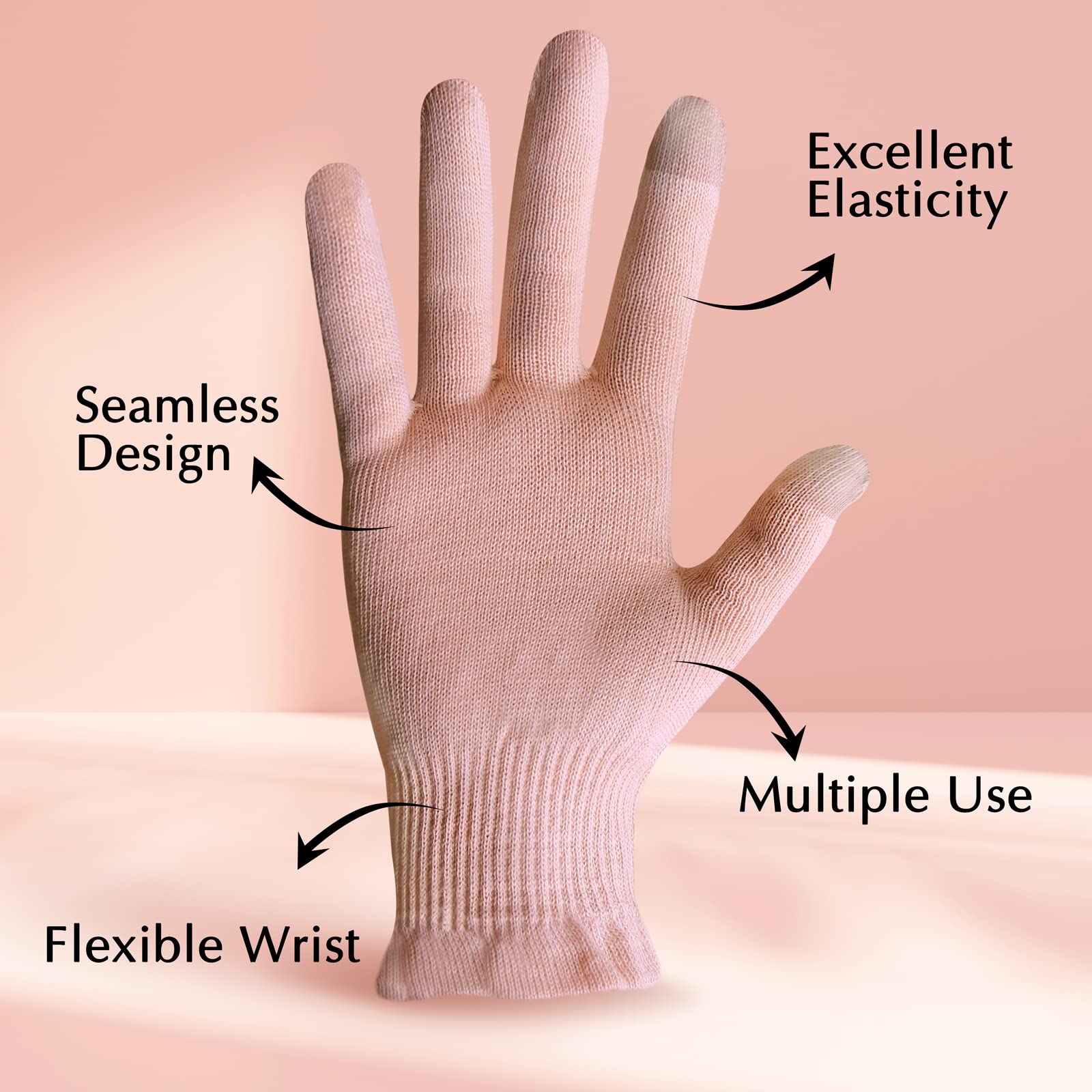 Evridwear gloves worn while sleeping to lock in moisturizer overnight