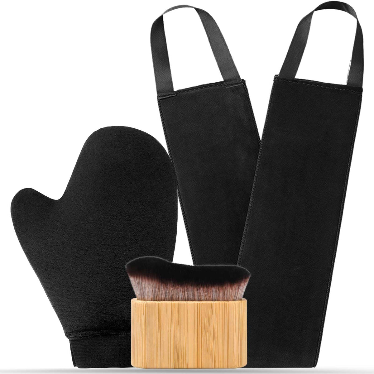 EVYTTA kit front view showing all five tanning tools for complete coverage