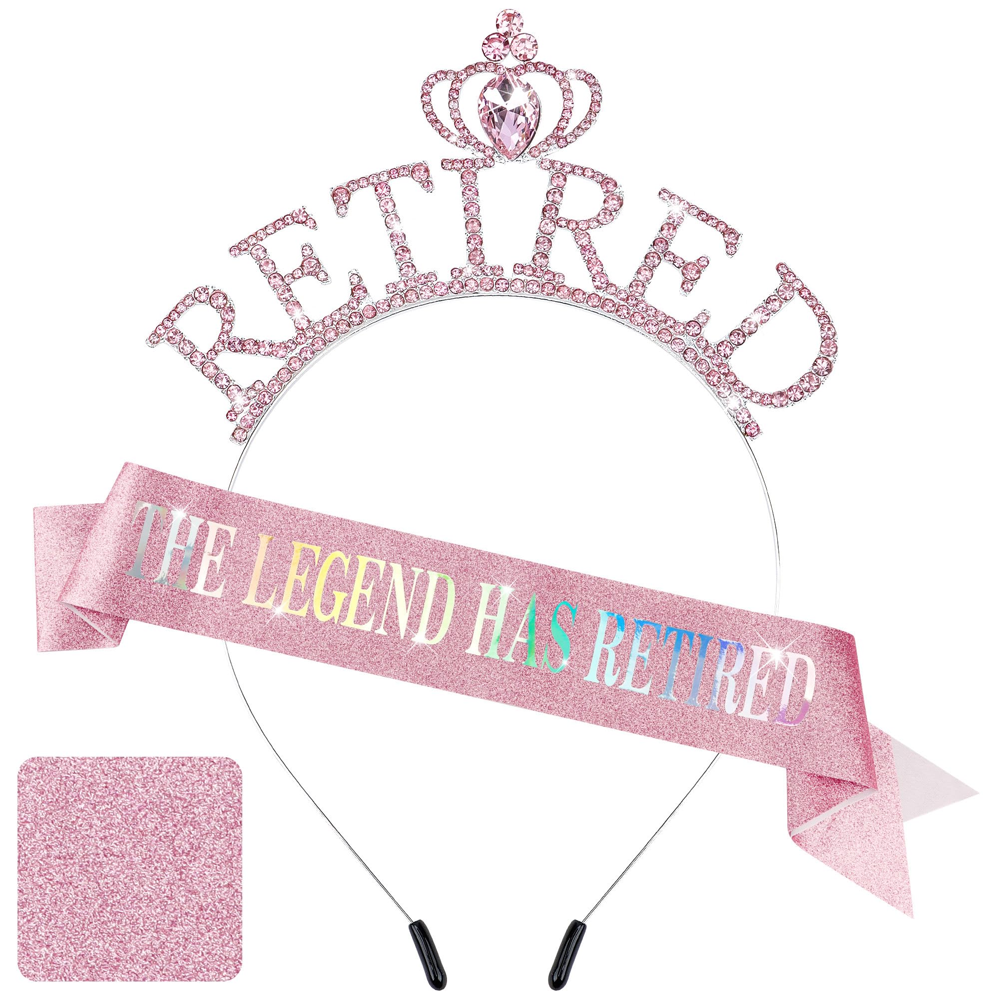 Exacoo front view of pink crown and sash showing elegant celebration benefit
