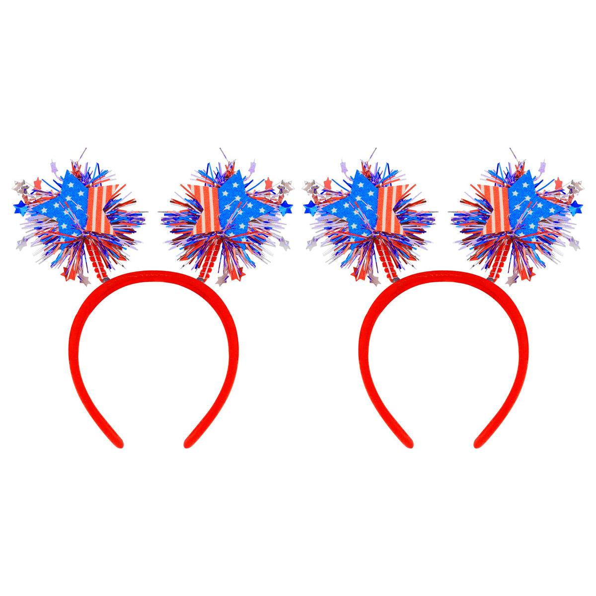 Exacoo headbands front view showing red white blue design and festive look