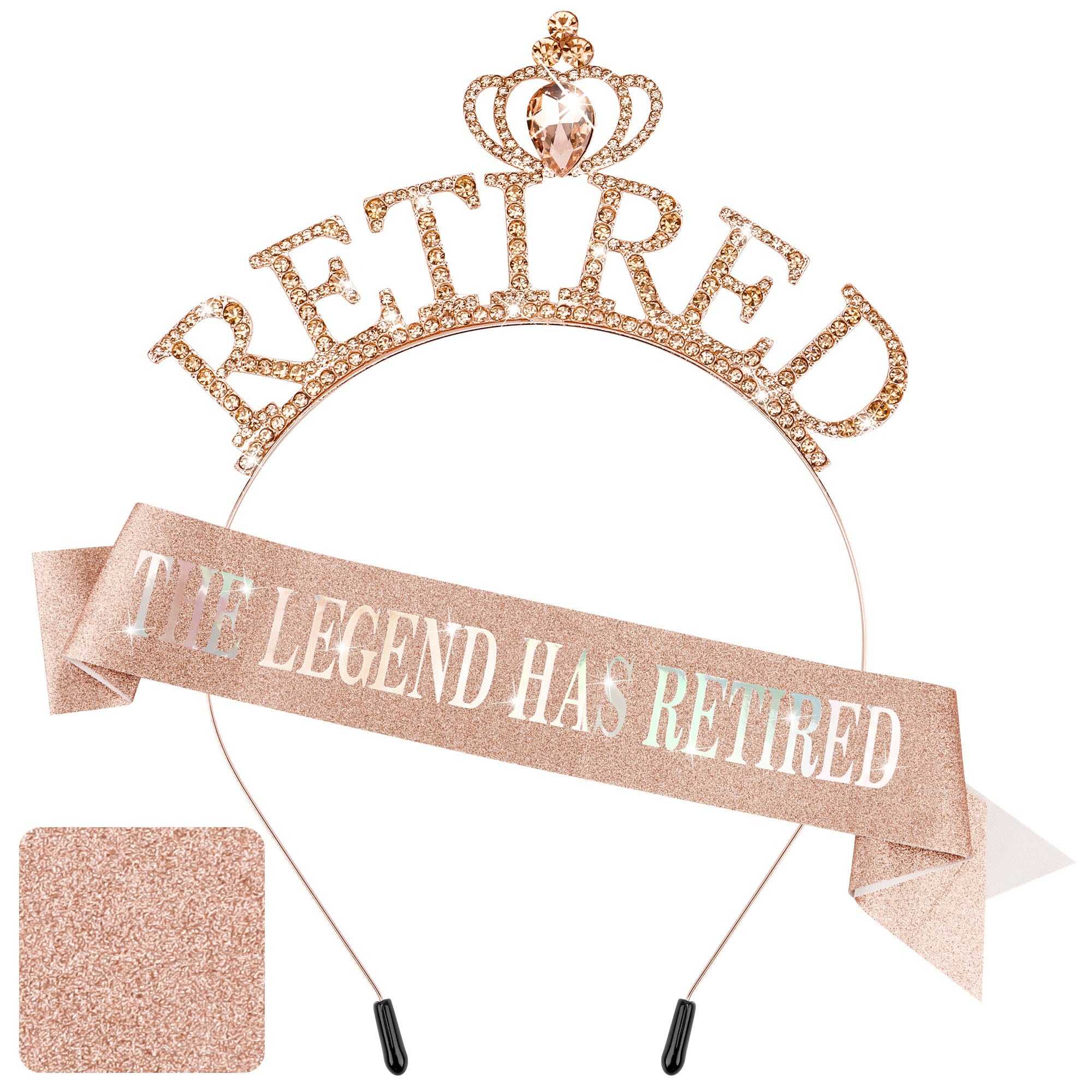 Exacoo rose gold crown front view adds elegant sparkle and presence