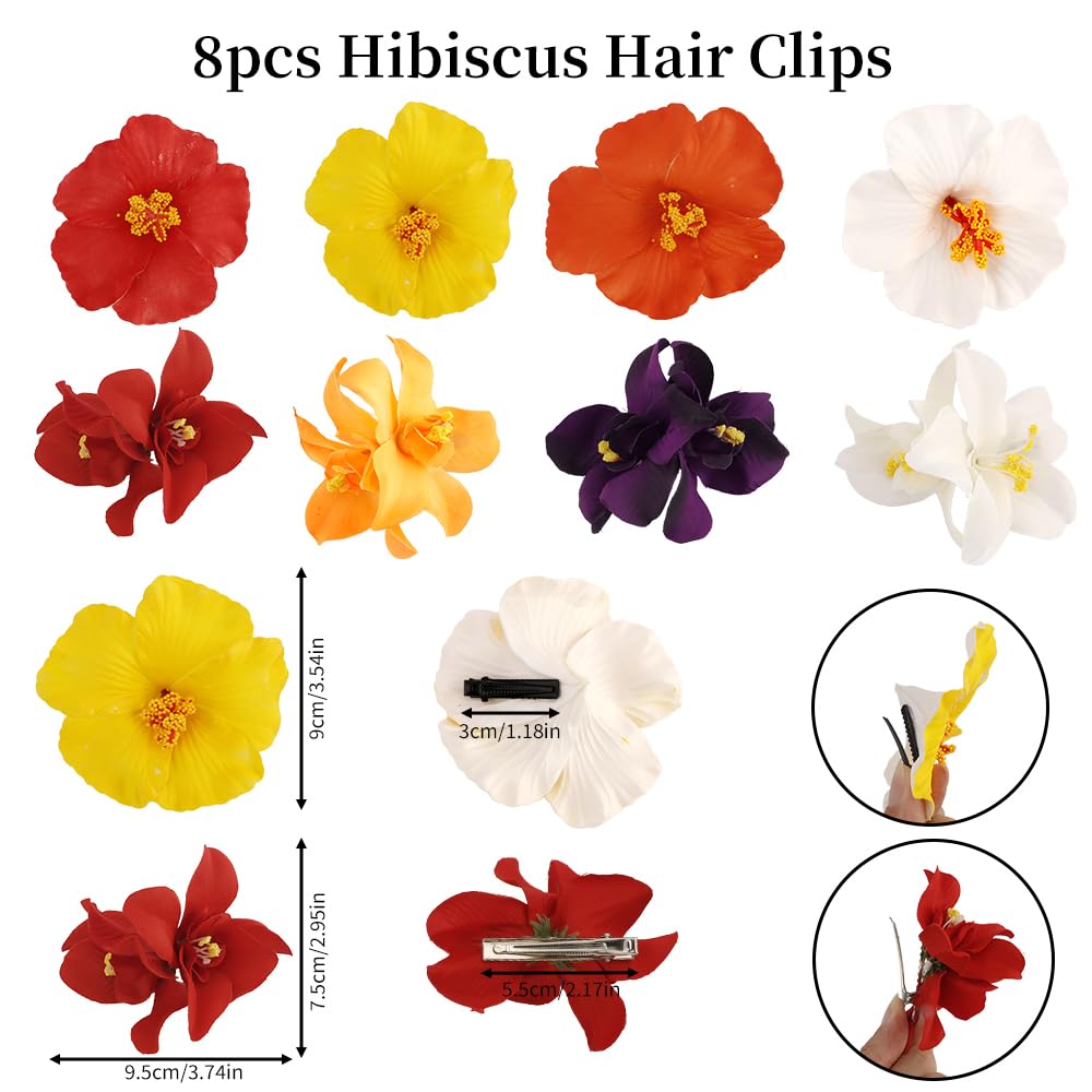 Exacoo laid-out set of eight tropical clips for mix-and-match styling benefit