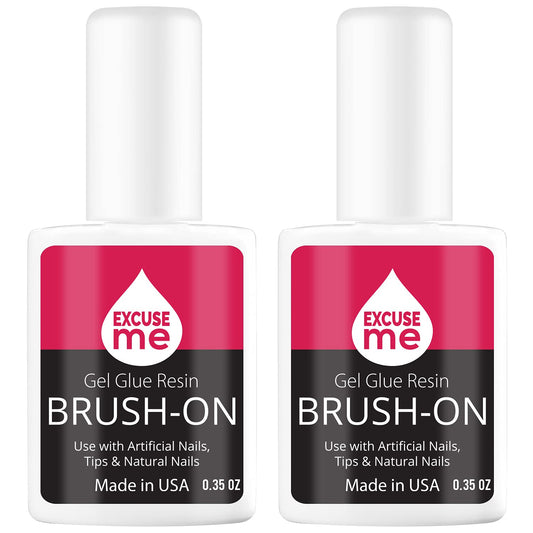 Excuse Me brush-on gel front packaging showing brush-top bottle for precise application and convenience