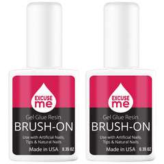 Excuse Me brush-on gel front packaging showing brush-top bottle for precise application and convenience
