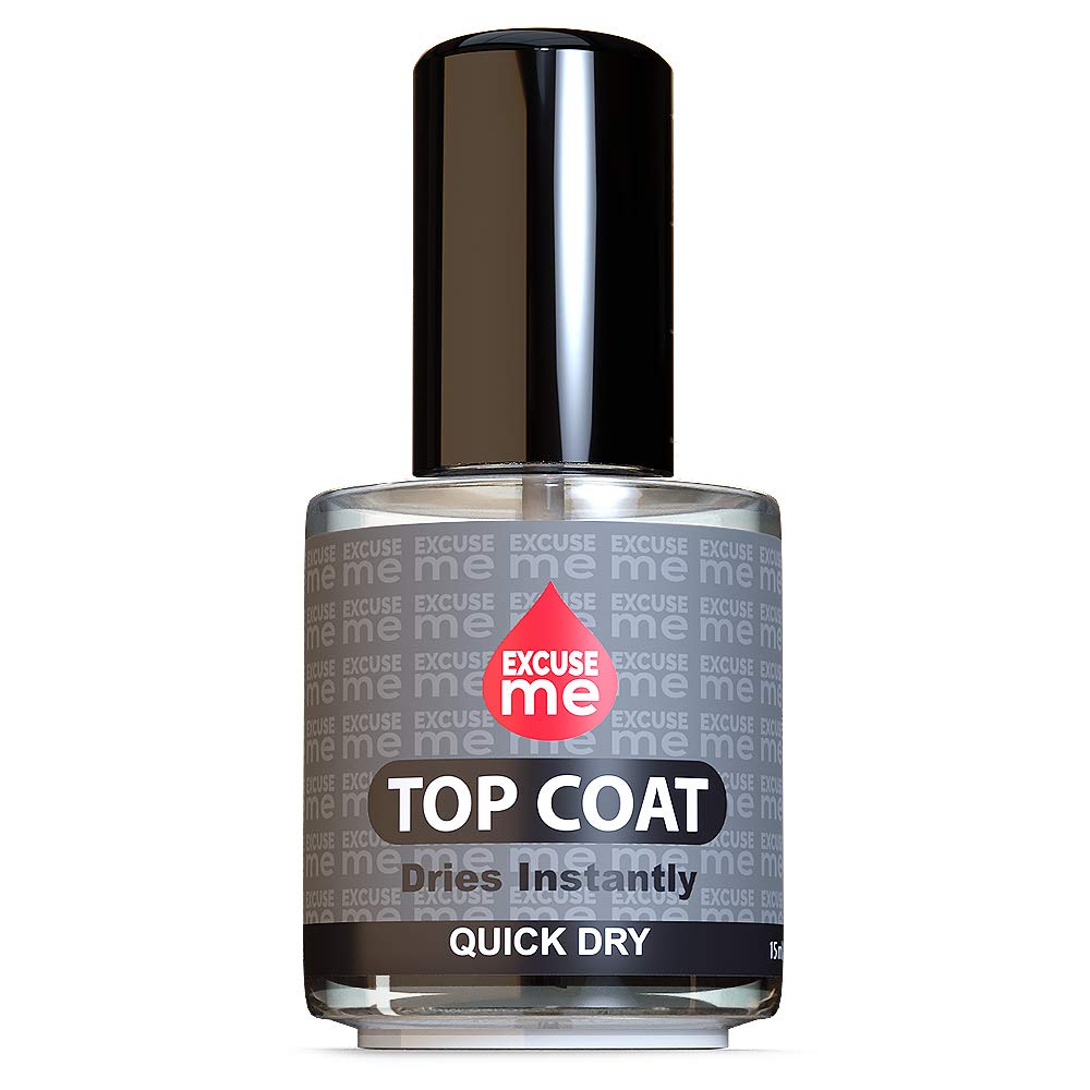 EXCUSE ME before and after nails highlighting high-shine benefit