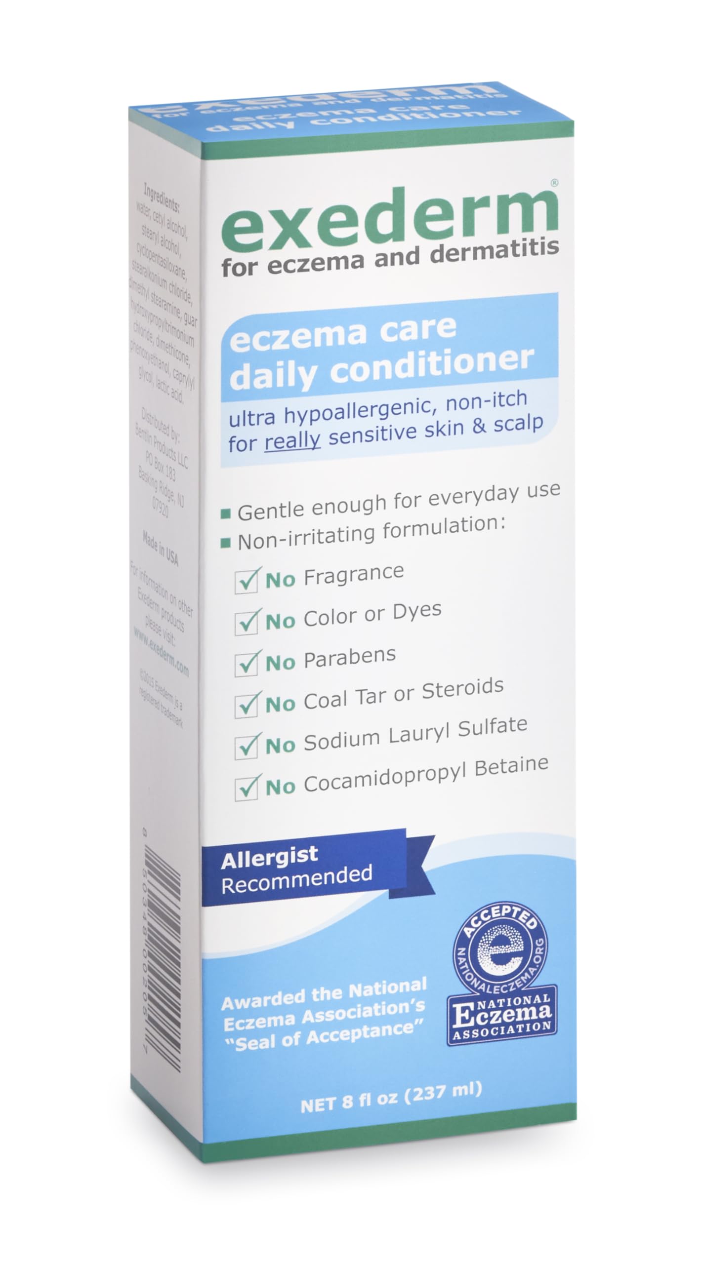Exederm creamy conditioner texture closeup showing smooth moisturizing benefit