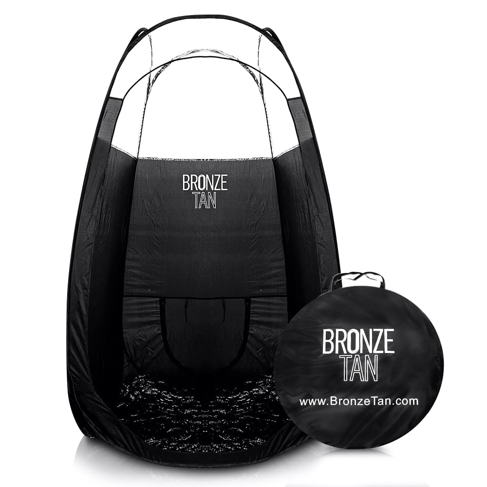 Existing Beauty tent front view showing professional black booth and clean appearance