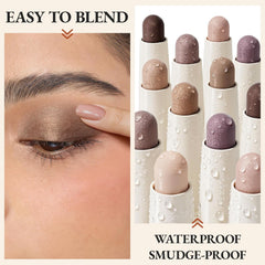 exmiloo applied on closed lid, demonstrates easy fingertip blending benefit