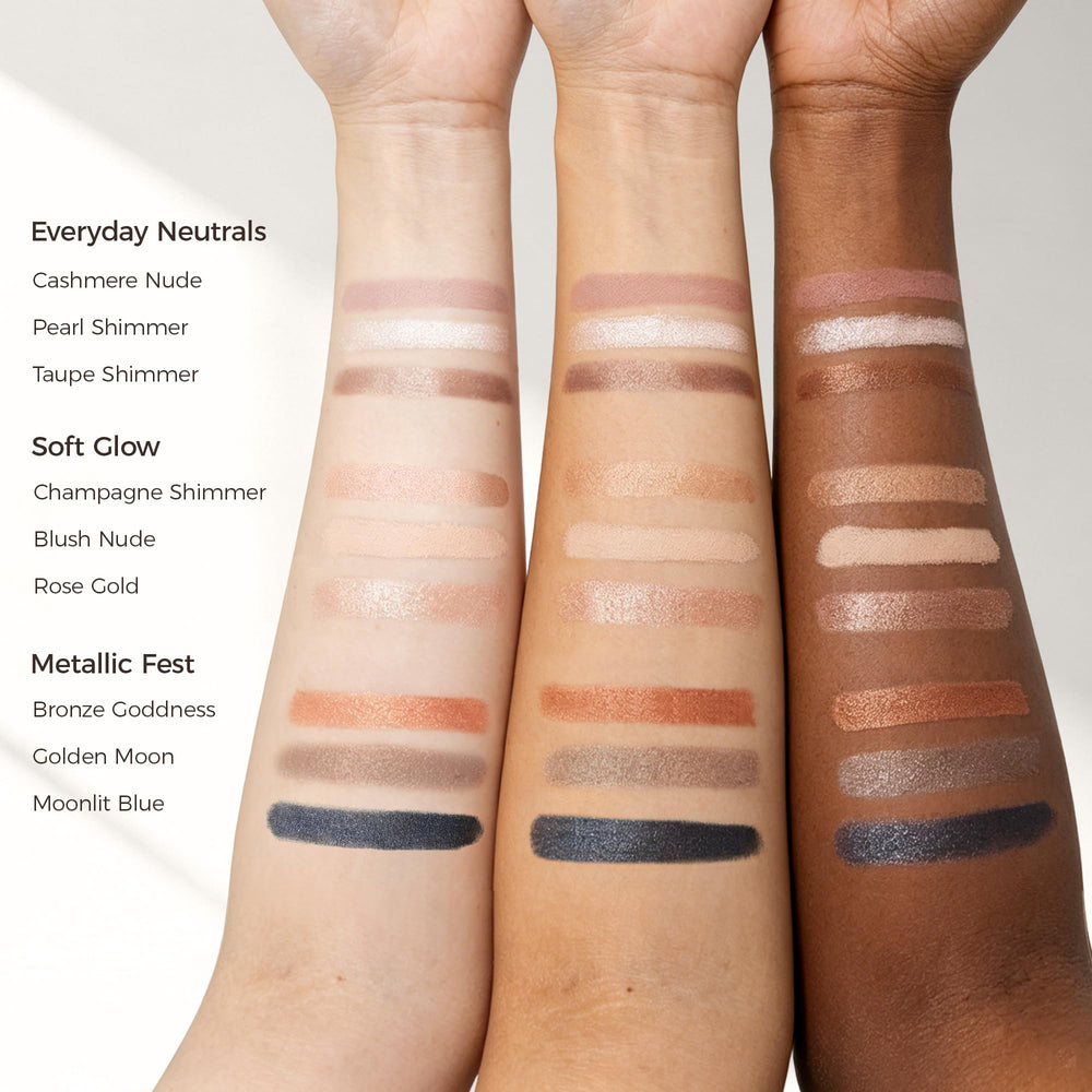 exmiloo ingredient and label detail showing shade names and user guidance