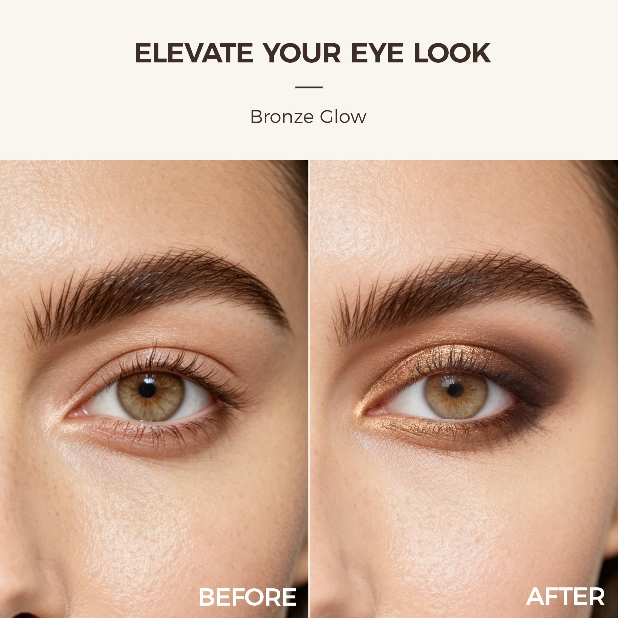 exmiloo lifestyle image wearing warm bronze makeup, flattering everyday look