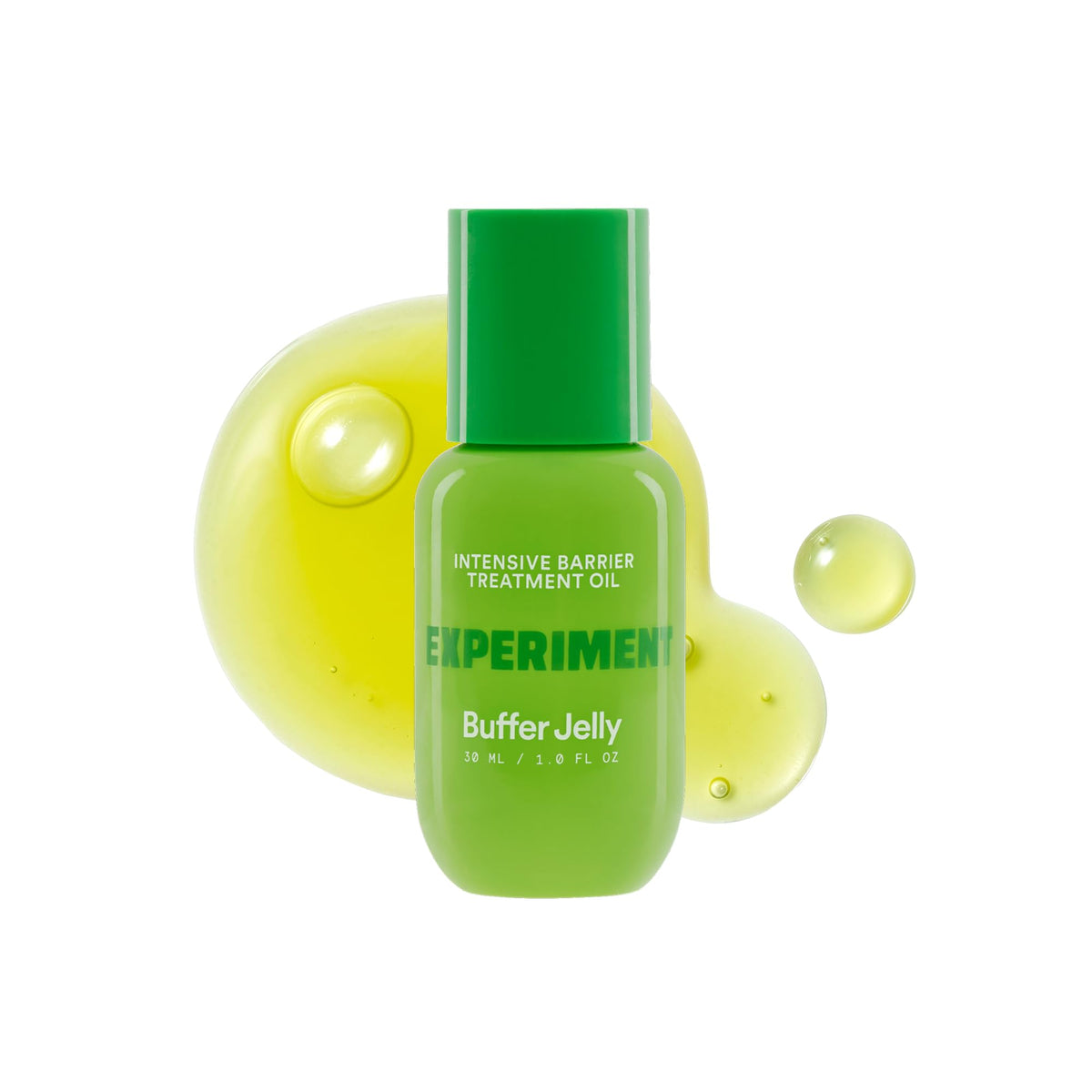 Experiment Buffer Jelly front bottle showing clean packaging and size benefit