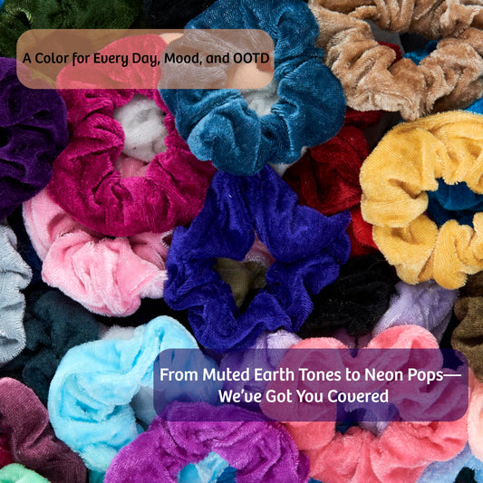 EXPRESSIONS drawstring storage bag holding scrunchies for tidy transport