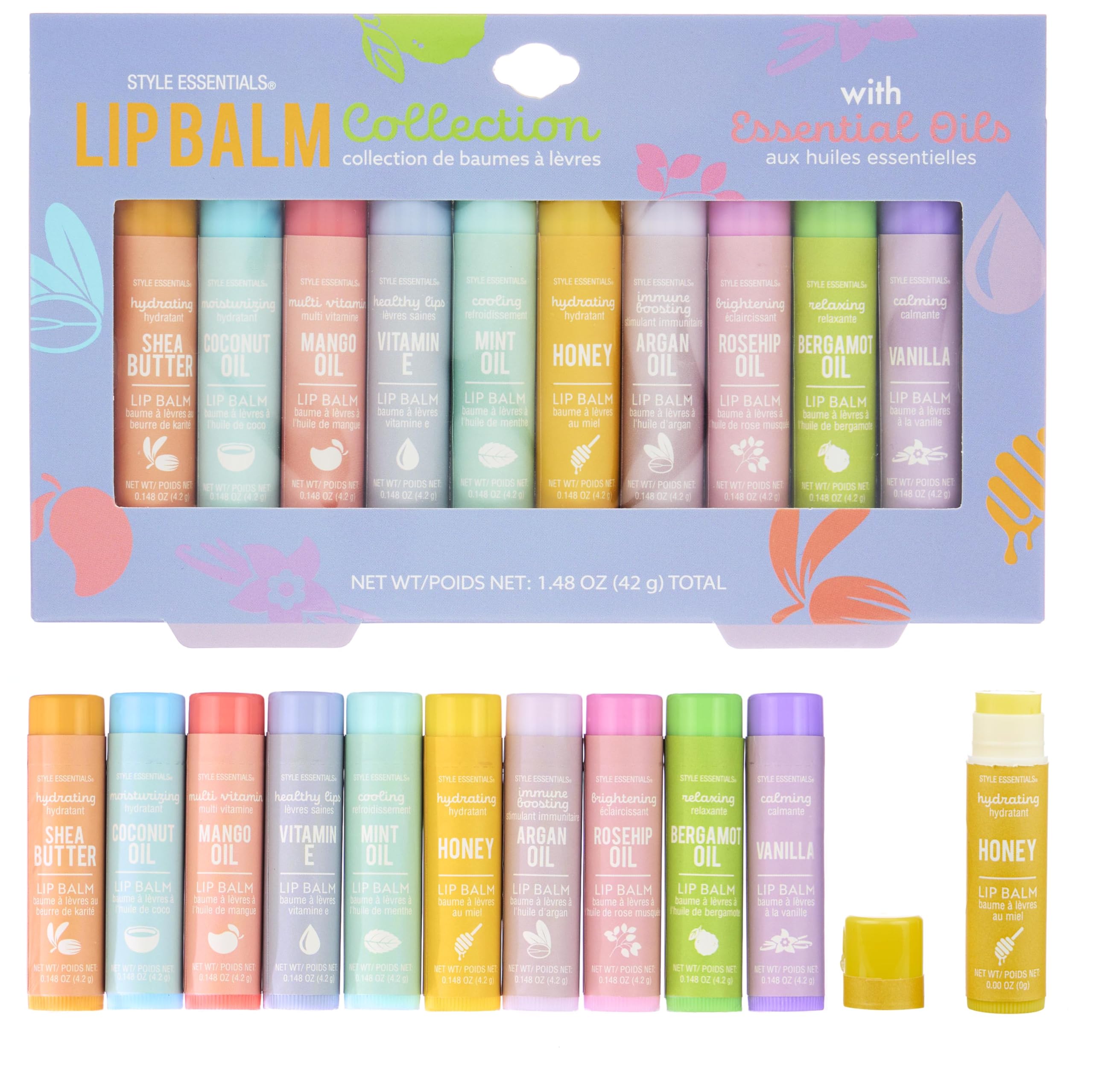 EXPRESSIONS front packaging showing ten lip balms and box, great for gifting