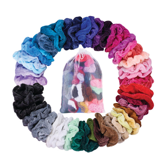 EXPRESSIONS front packaging showing 50 scrunchies and benefits of value