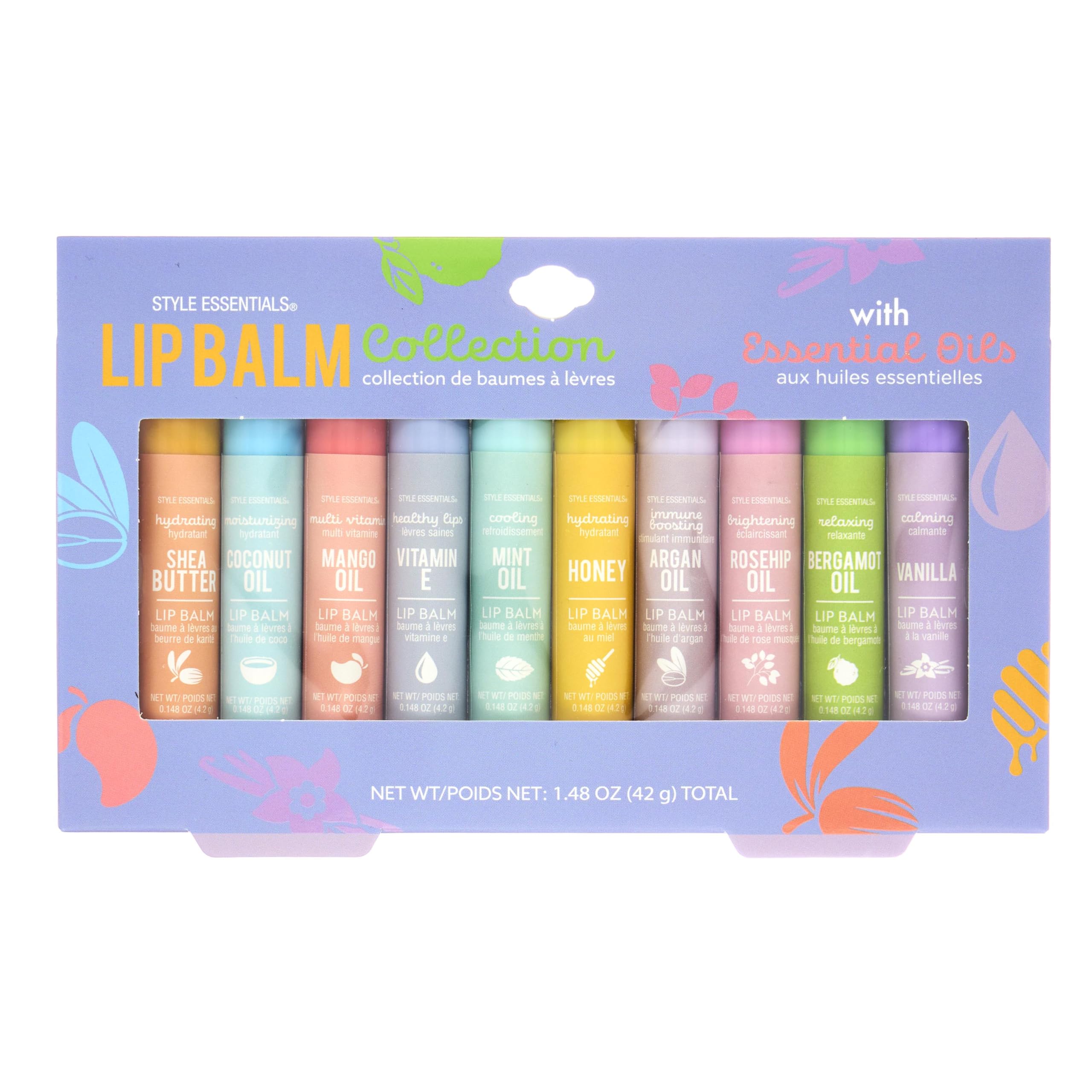 EXPRESSIONS lip balm gift box on table with ribbon, perfect ready-to-give presentation