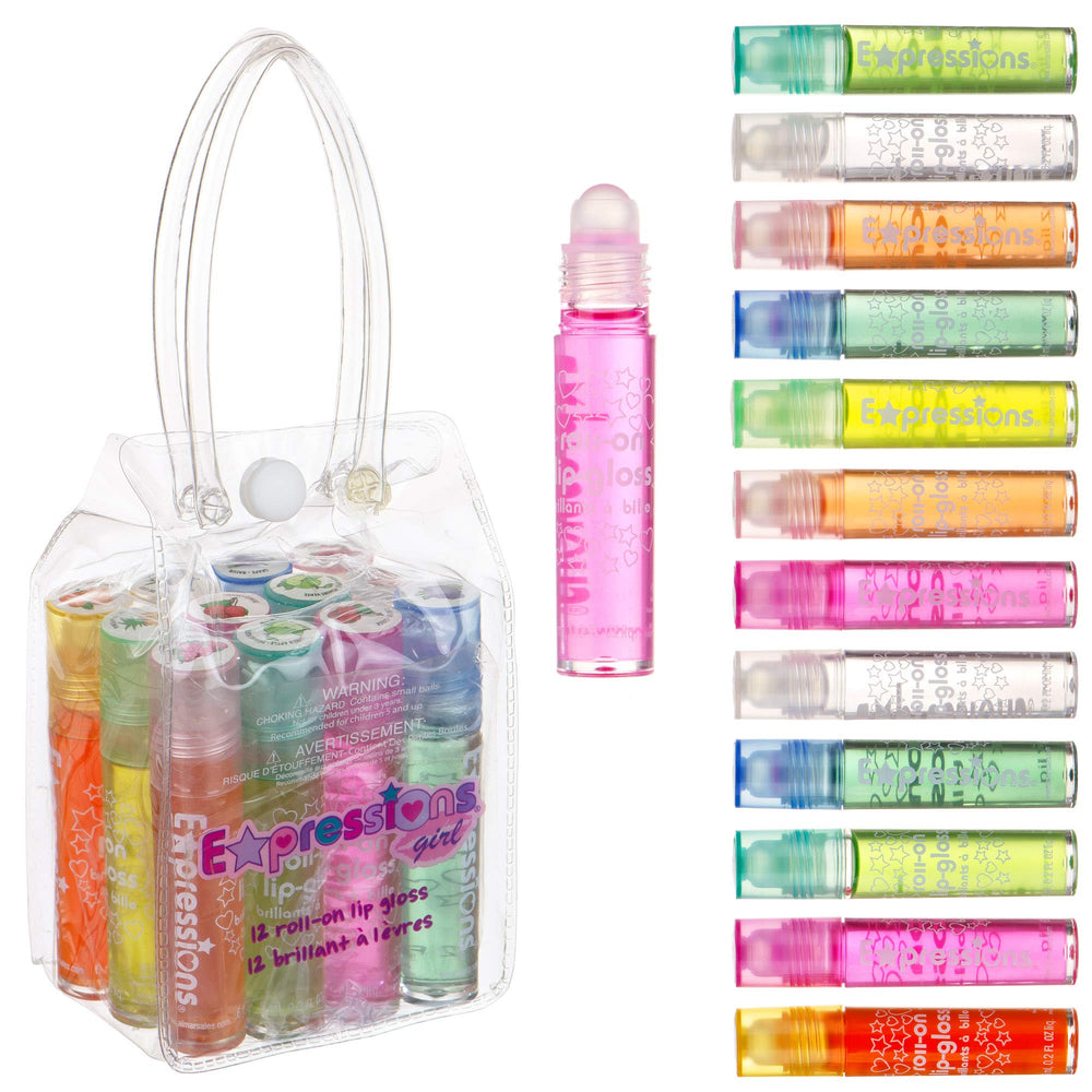 Expressions Girl front packaging showing colorful 12-piece set and clear case benefit: gift-ready