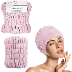 Expressions headwrap front view shows neat band and pink color for tidy routines