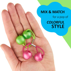 EXPRESSIONS in-use ponytail on child demonstrating secure hold and colorful accent