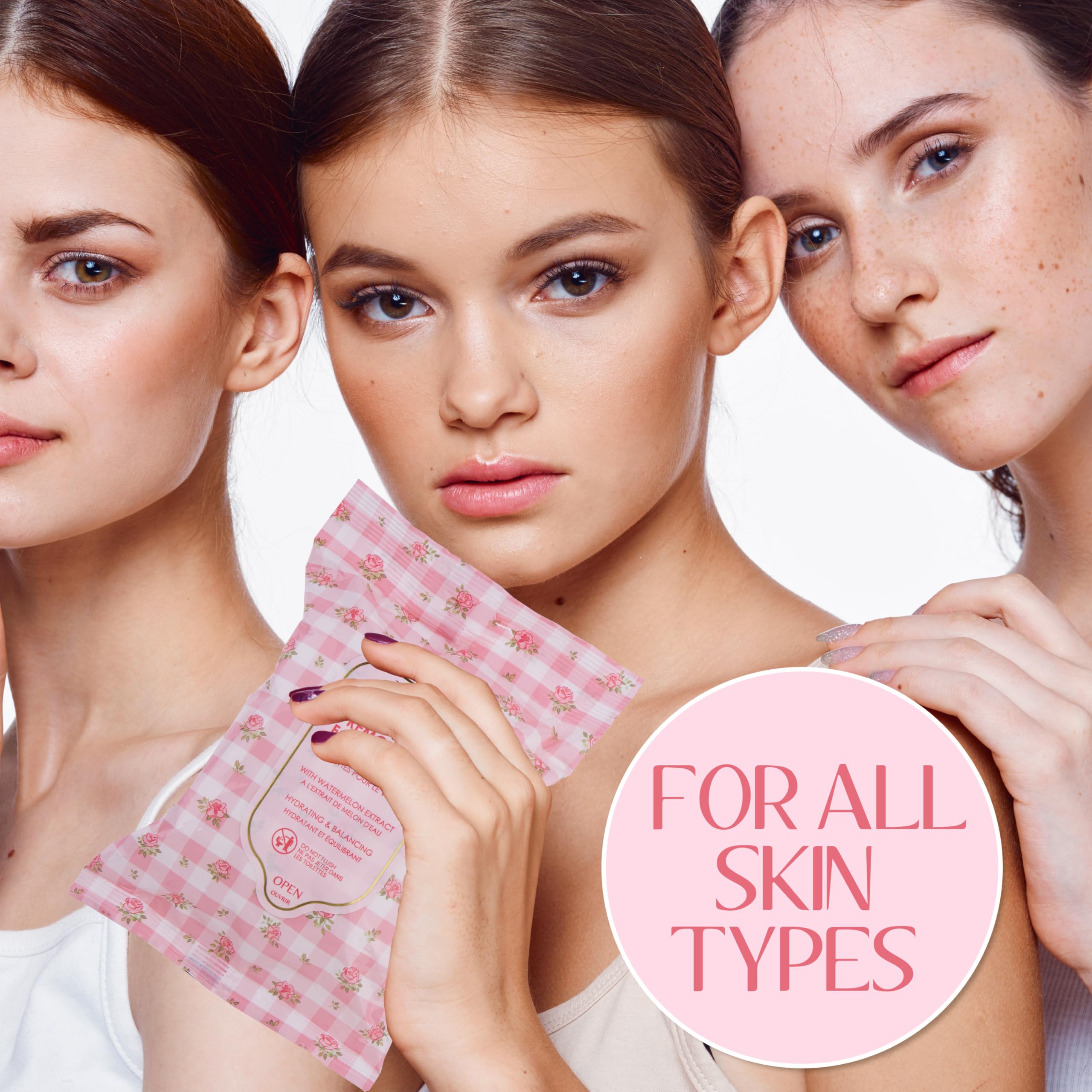 EXPRESSIONS rose water wipe in hand calming skin and soothing redness
