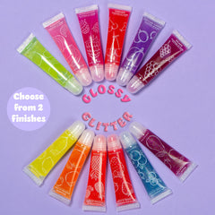 EXPRESSIONS close-up of a single squeezable gloss tube showing applicator tip