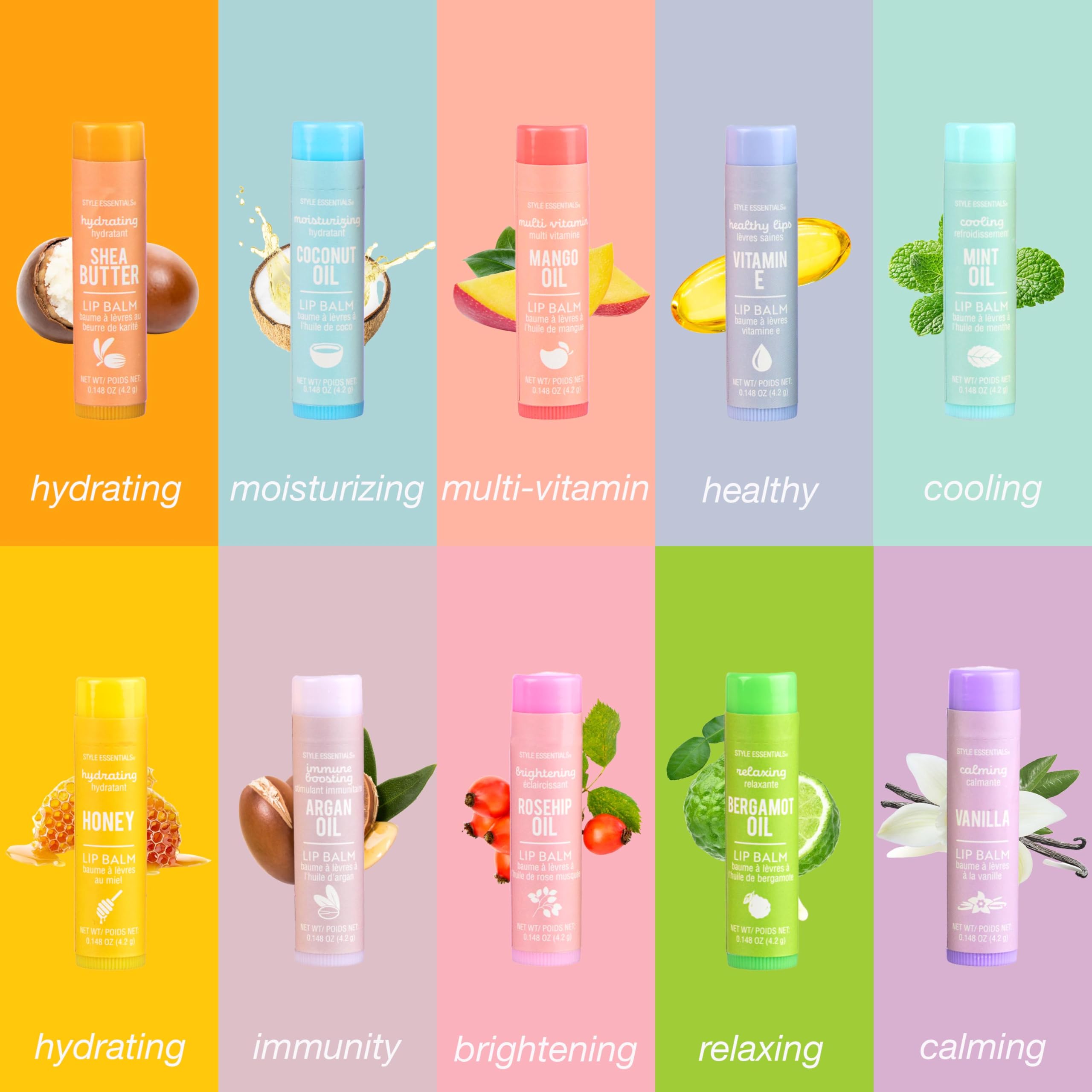 EXPRESSIONS fanned retractable tubes displaying varied colors and flavors, easy selection