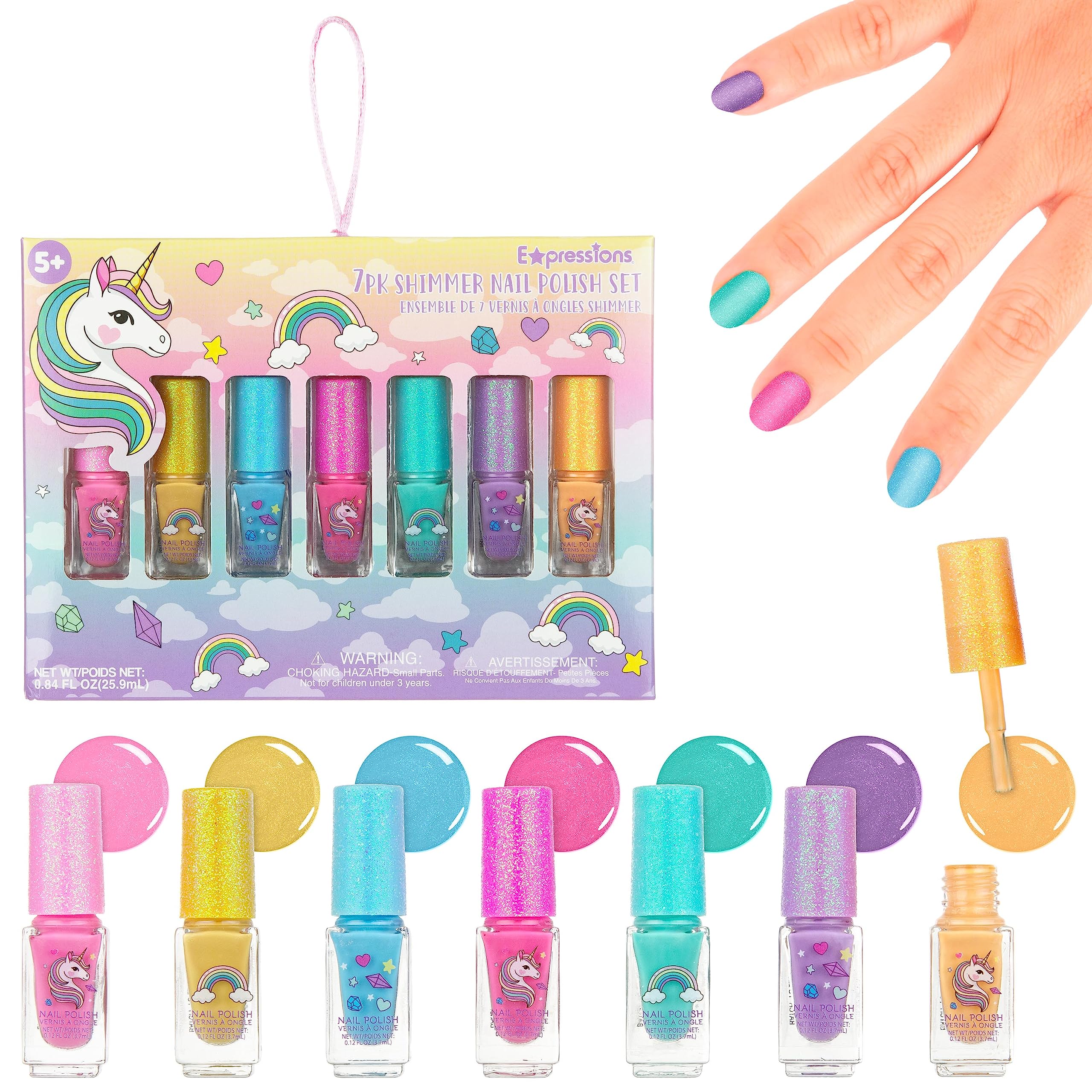 EXPRESSIONS front packaging showing seven-color unicorn shimmer set for easy gifting