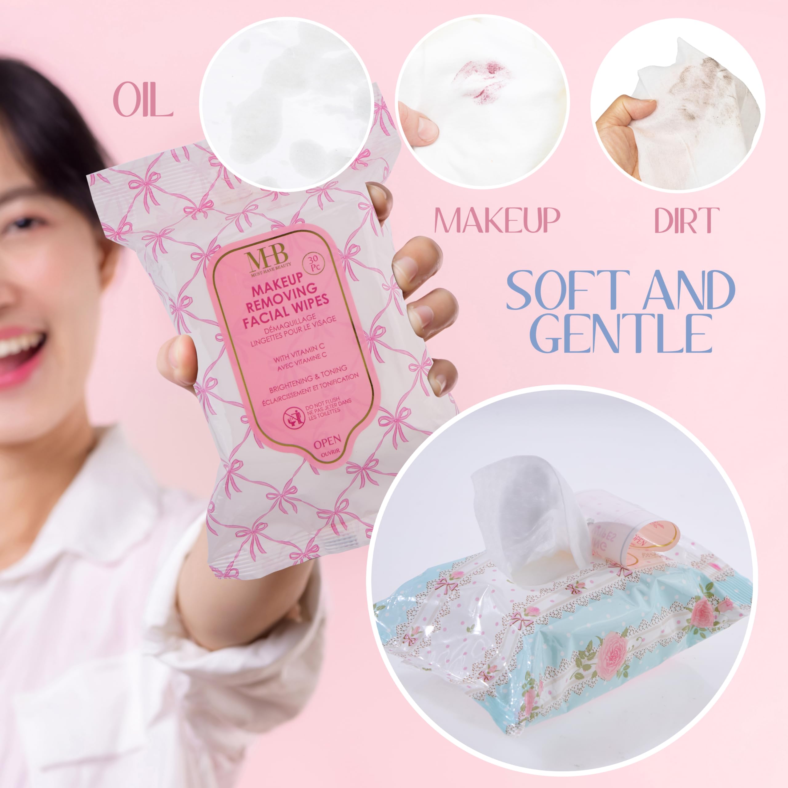 EXPRESSIONS vitamin C pack mid-open demonstrating easy single-wipe use
