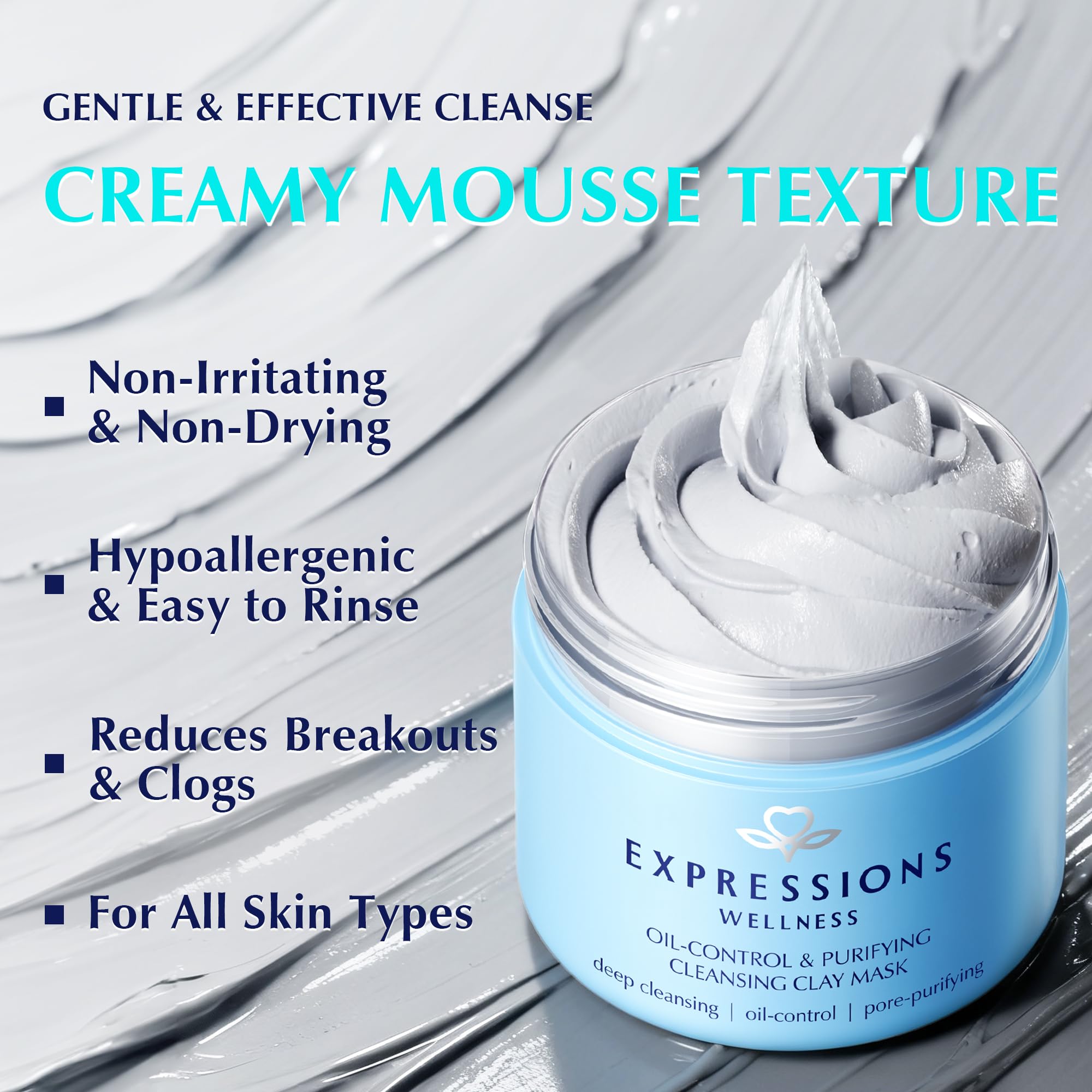 EXPRESSIONS WELLNESS rinsing mask from face showing easy removal and refreshed skin